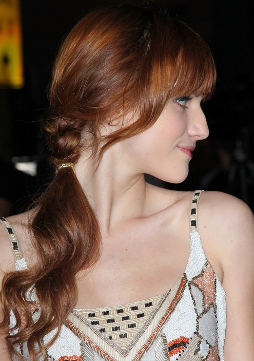 Bella Thorne Hairstyle: Low Ponytail Hairstyles with Braid