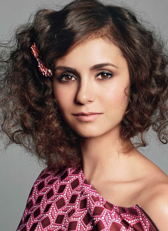 Nina Dobrev Curly Hairstyle