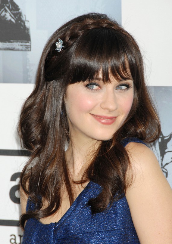 Zooey Deschanel Long Hairstyles