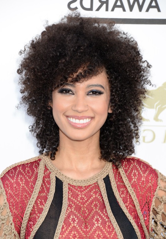 African American Curly Hairstyle with Bangs from Andy Allo | Styles Weekly