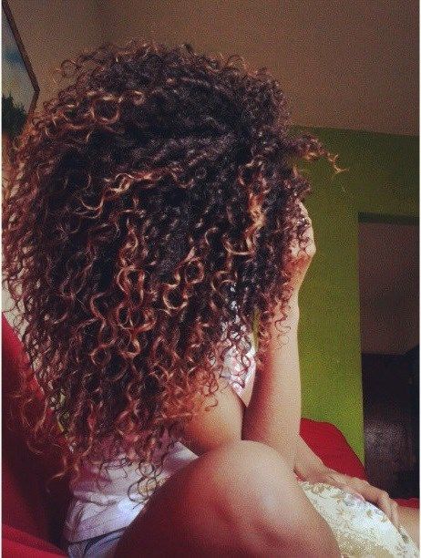 black curly hair from the back