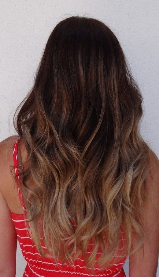 Back View of Long Ombre Hair
