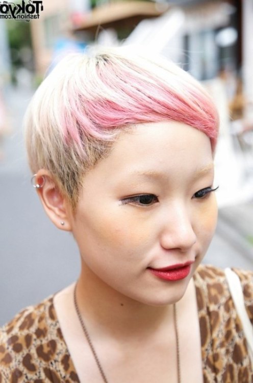 Chic Japanese Blonde to Pink Ombre Hair for Short Hair