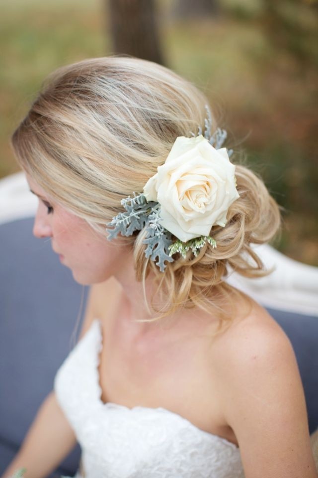 Flower in the Bride's Hair: Updo Hairstyles for Brides