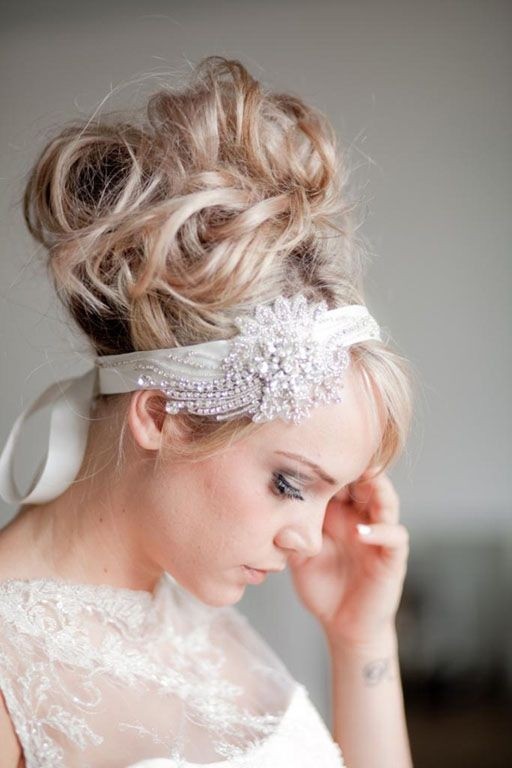 Messy High Bun Updos for Bride and Bridesmaids