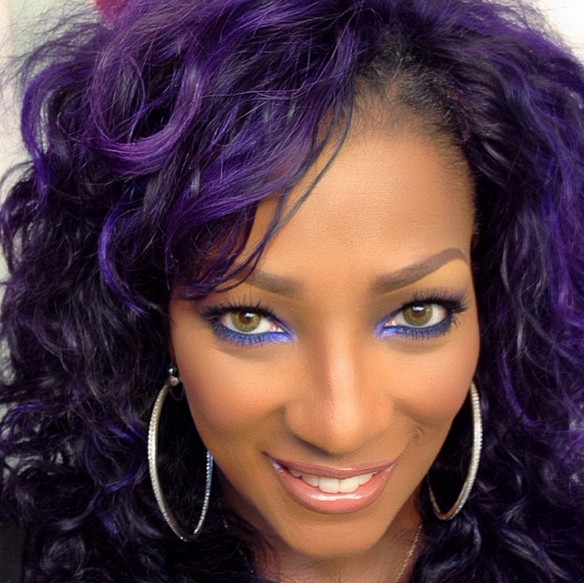 Purple Curly Hairstyle for Women