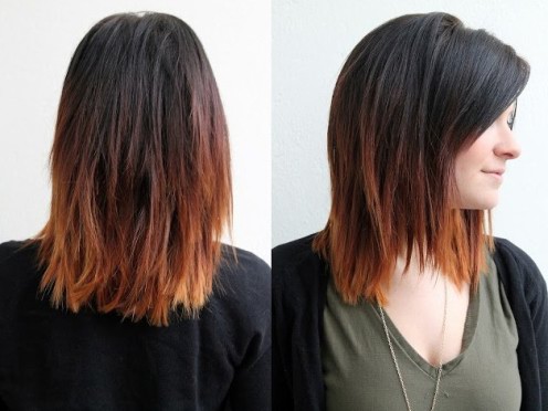 Short Ombre Hair - Dark to Brown Ombre Hair