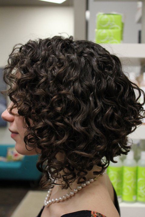 Side View of Dark Curly Hairstyle for Short Hair