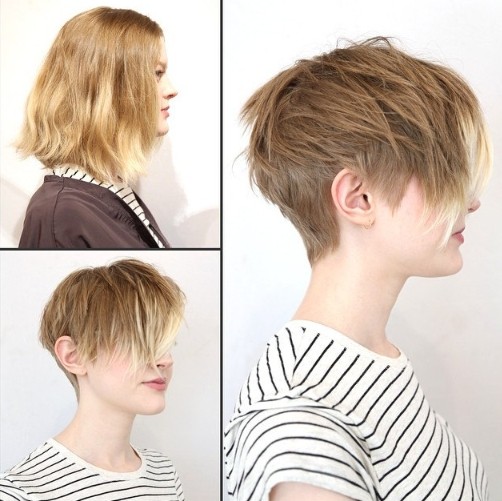 2015 Short Hairstyles with Side Bangs: Ombre Hair