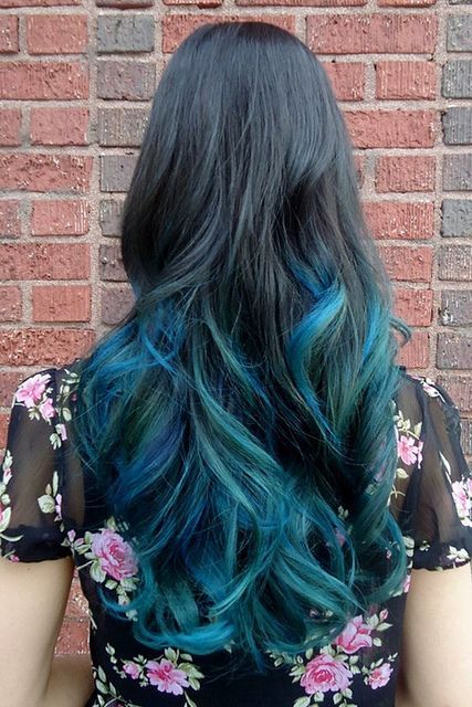 Black To Blue Ombre Hair