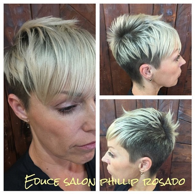 Cool Two Toned Short Haircut with Bangs