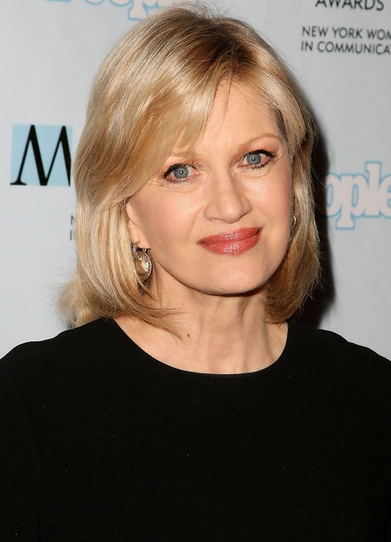 Diane Sawyer Medium Layered Hairstyle for Women Over 50