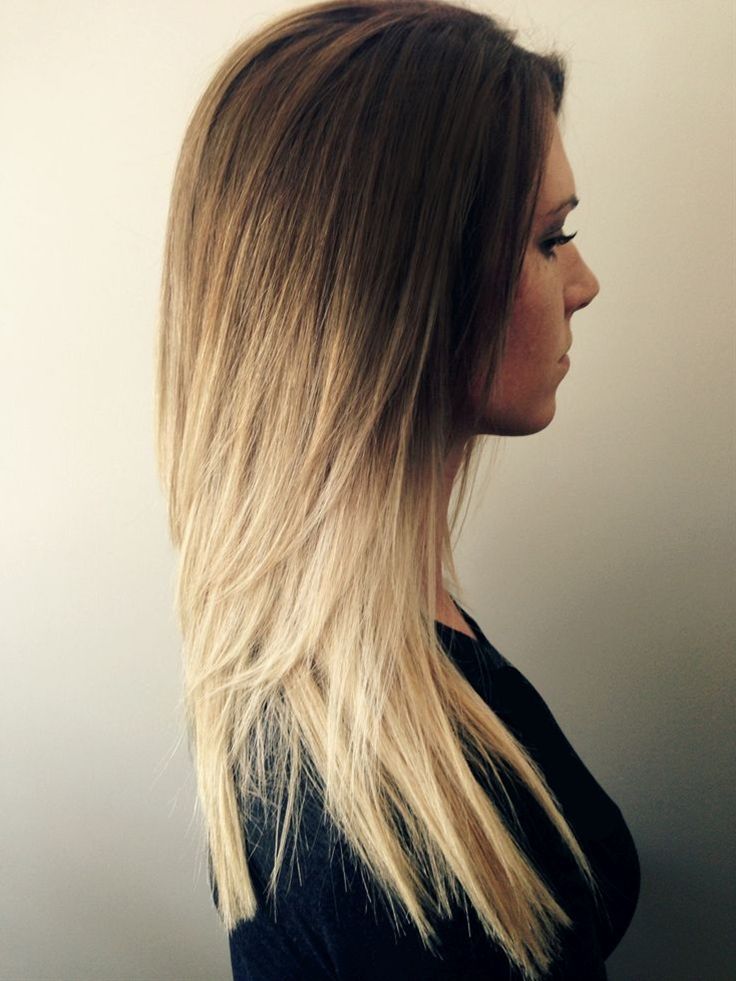 Honey golden brown to a stunning bright blonde ombre hair