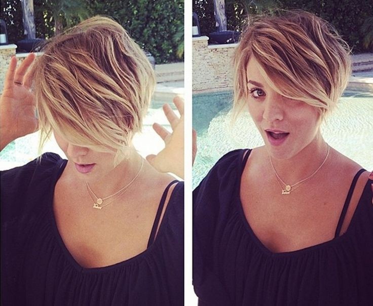 Kaley Cuoco Short Hair Styles: Messy Haircuts for Spring and Summer