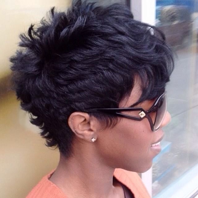 Layered Short Boyish Haircut for African American Women