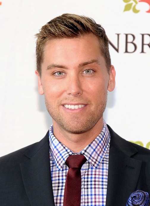 Men's Short Side Part Hairstyle for Wedding from Lance Bass