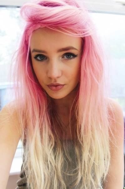 Pink to Blonde Ombre Hair