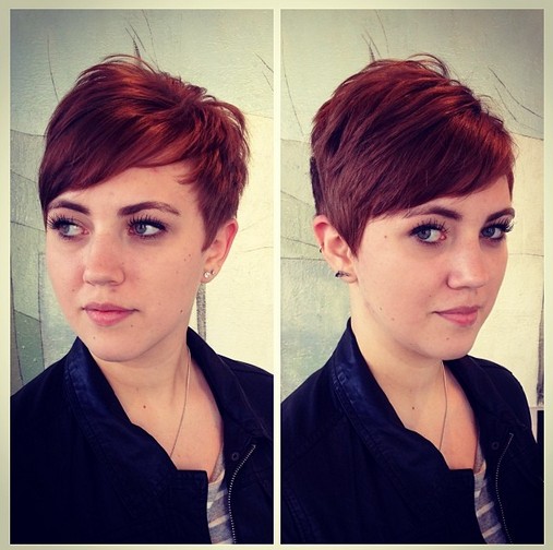 Red Pixie Haircut: Short Hairstyles for Side Bangs