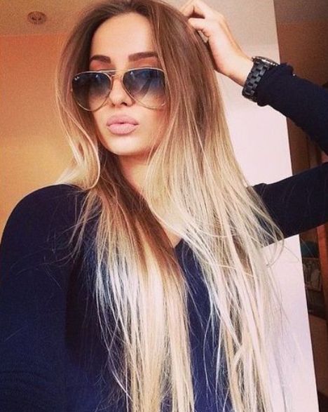 Sleek Long Ombre Hair