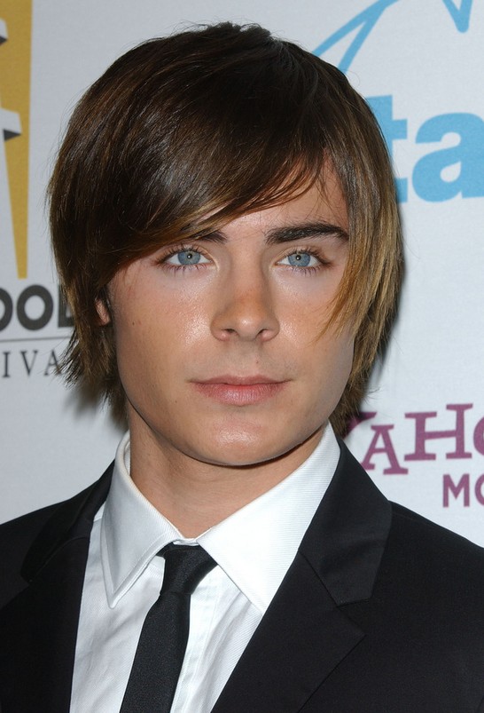 Zac Efron Moptop Hairstyle with Side Swept Bangs for Men