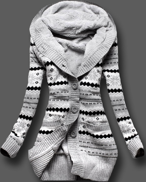 Long Sleeve Geometric Sweater - Street Look