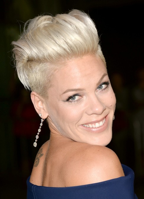 Pink Short Fauxhawk Haircut for Women