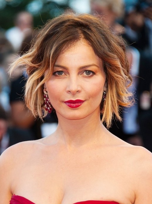 Violante Placido Short Ombre Curly Hairstyle for 2015
