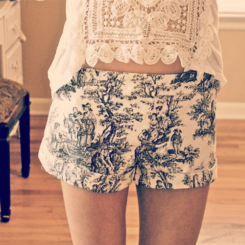 Victorian Print Shorts