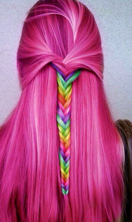 Amazing Rainbow Hairstyle for Dyed Hair