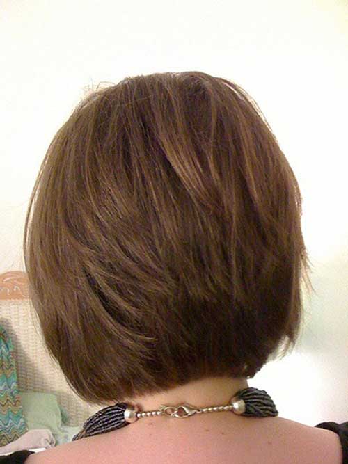 Back View of Short Stacked Bob Haircut