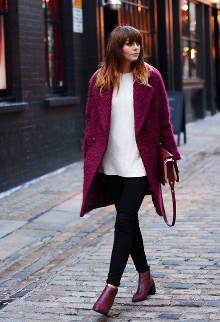 Berry Winter Coat Outfit Idea for 2015