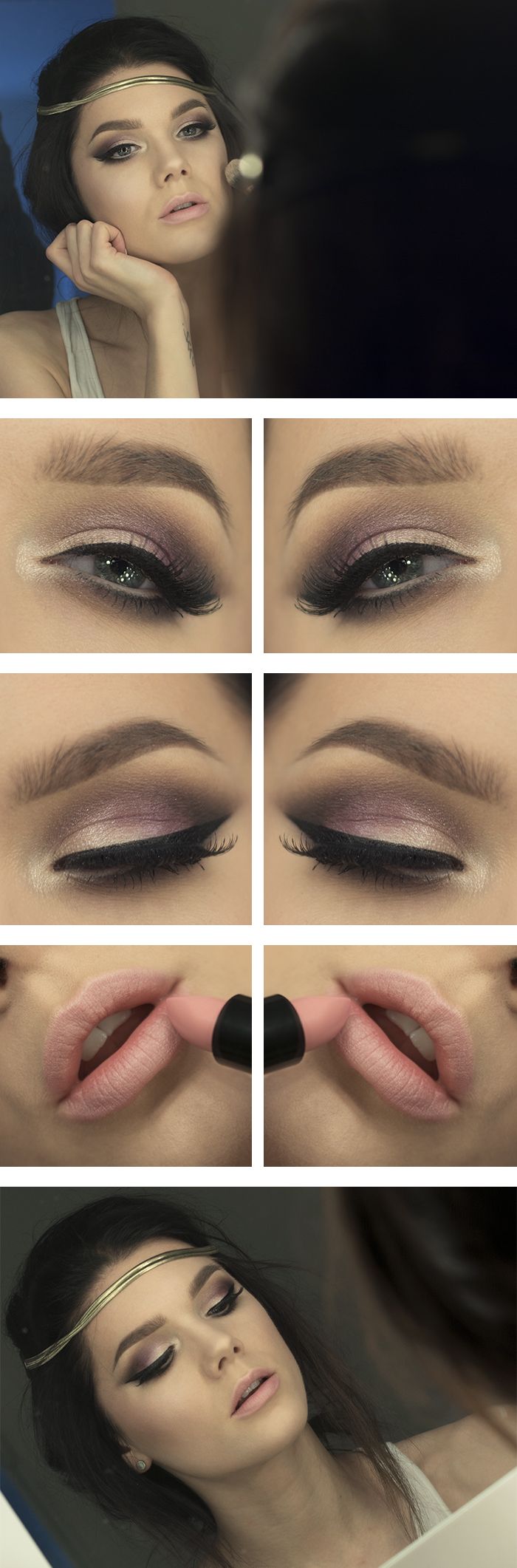 Brown Smoky Eye and Nude lip Makeup Tutorial