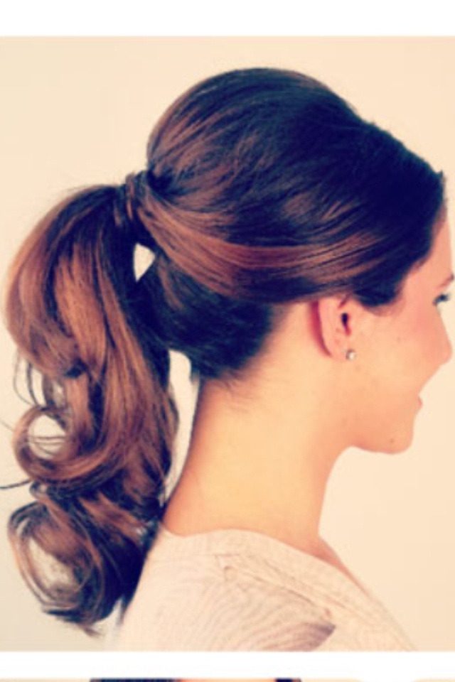 Brunette Curly Ponytail