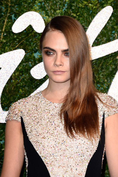 Cara Delevingne Side Sweep Hairstyle