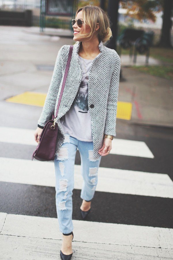 Casual Tweed Outfit Idea