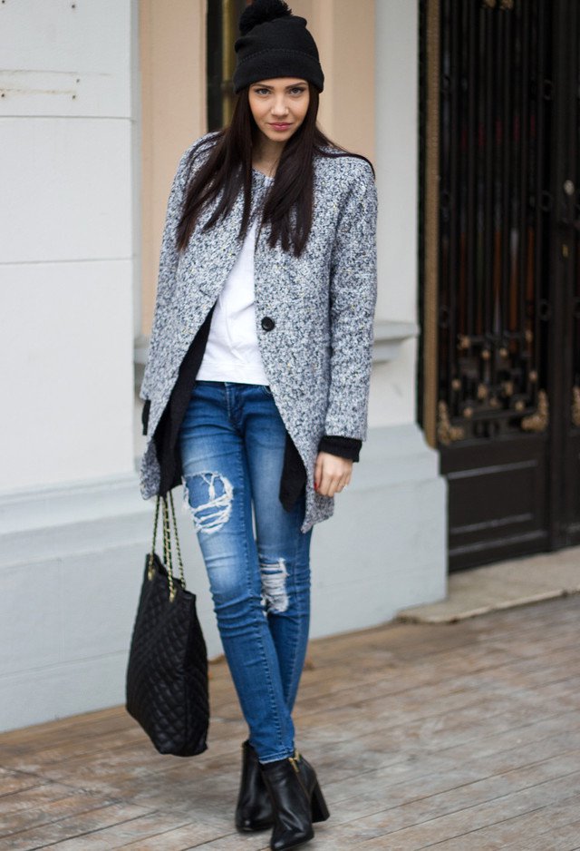 Casual-chic Tweed Coat Outfit