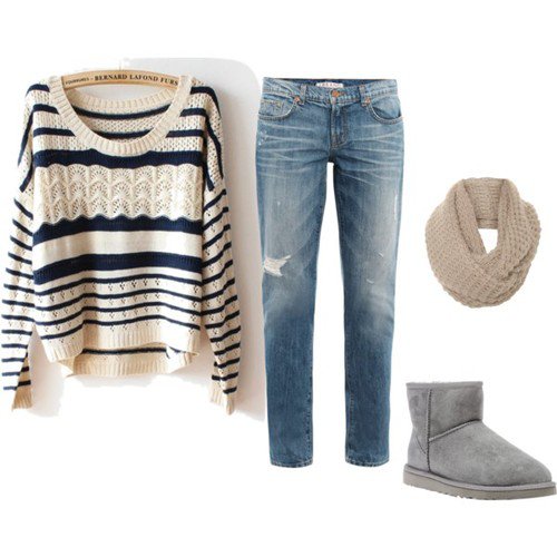 Knitted Sweater and Jeans Outfit for 2015