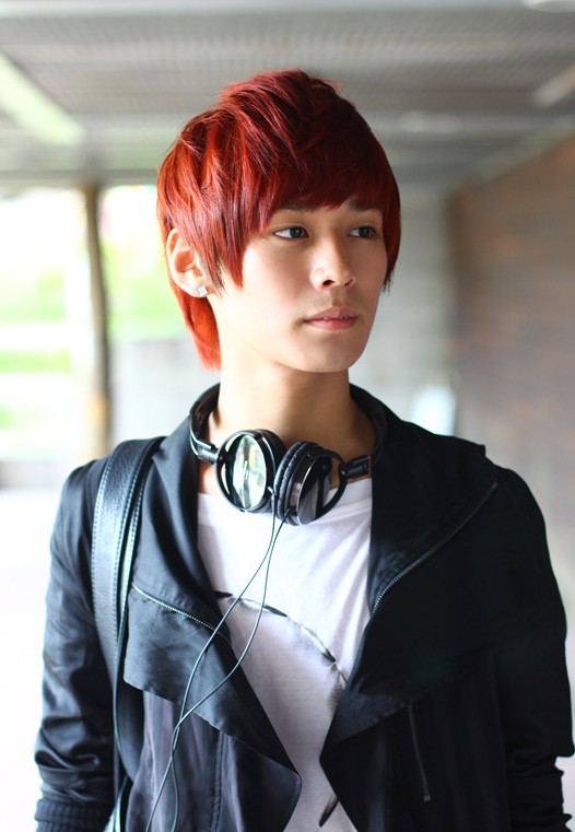 Short Red Korean Hairstyle for Young guys