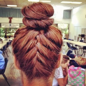 Top Knot with Braided Ends