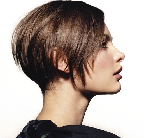 Brunette Jagged Short Haircut