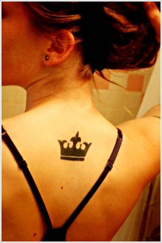 Crown Back Tattoo to Women