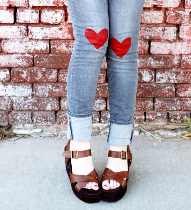 DIY Lovely Heart Jeans