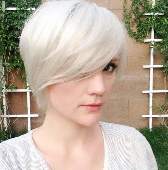 Long Pixie Hairstyle with Side-swept Bangs