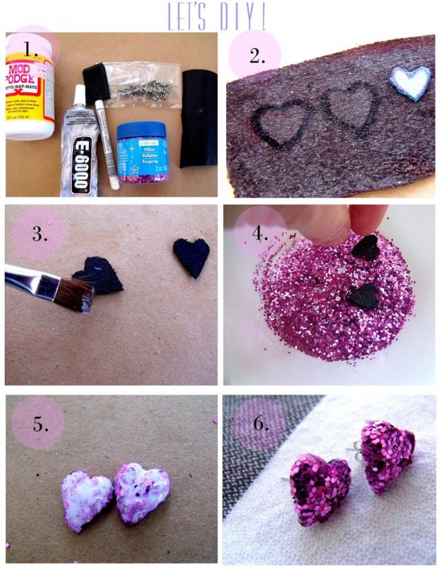 Pretty DIY Heart Earrings