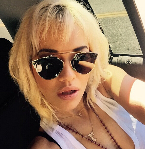 Rita Ora Edgy Blonde Bob