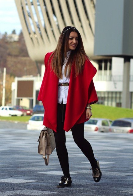 Stylish Red Coat Outfit for 2015