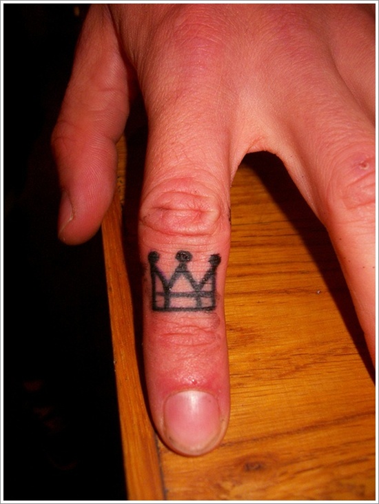 Sweet Crown Tattoo on Finger