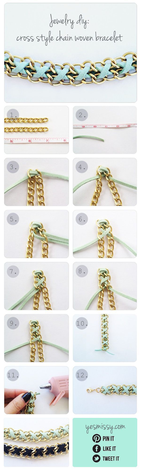 DIY Bracelet - Cross Style Chain Woven Bracelet