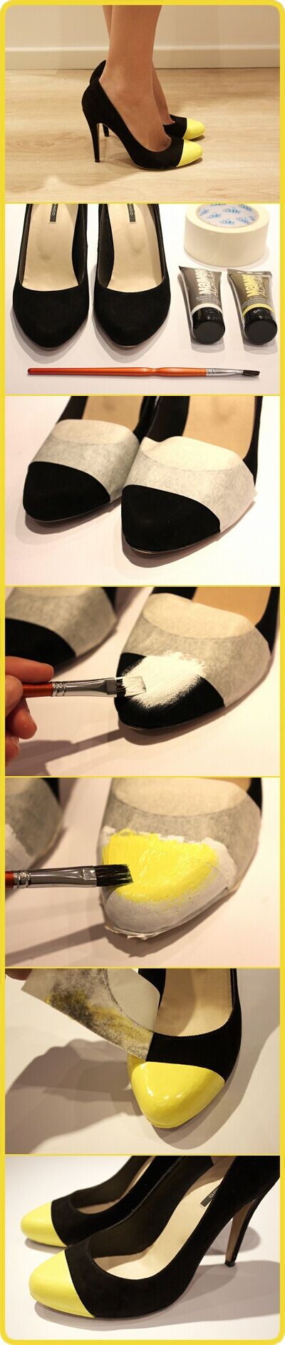 Great idea to restyle old shoes & add a little color!!