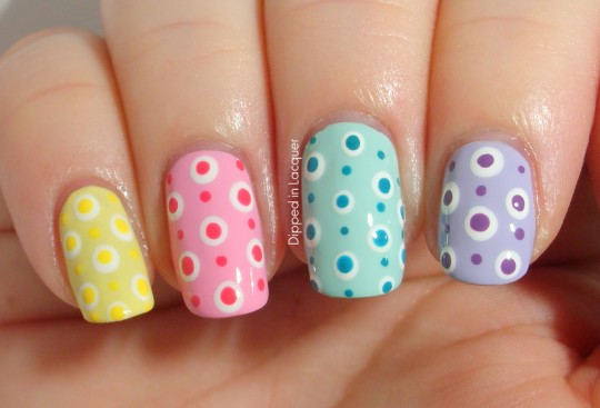 Pastel Dot Nail Design for Spring and Summer